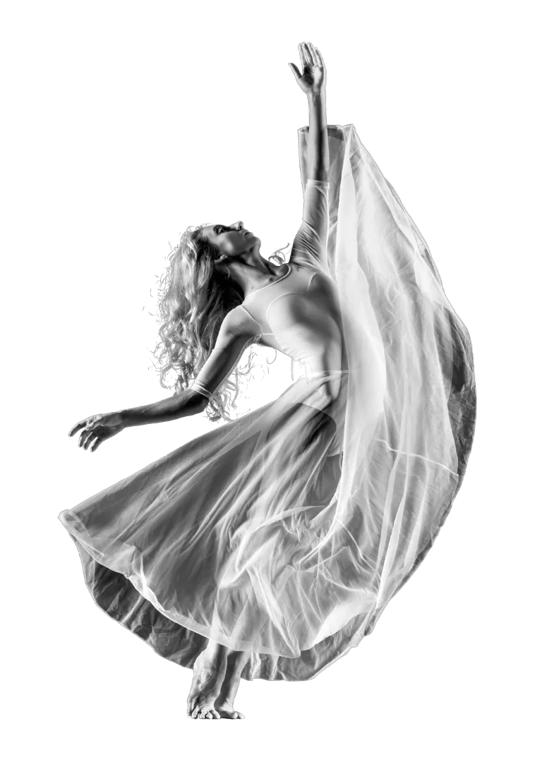 Contemporary female dancer performing on stage.