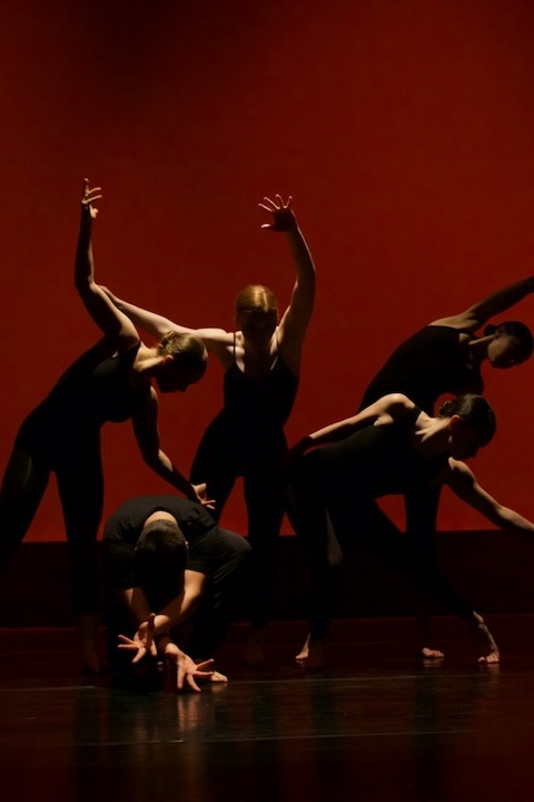 Group of contemporary dancers performing