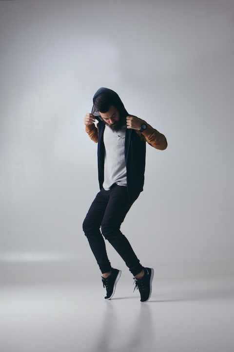 Hip-hop dancer shows off moves.